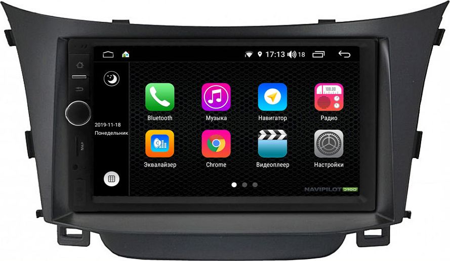 Установочный комплект: головное устройство NaviPilot 2DIN с экраном 7" Android 9, DSP, аппаратные кнопки, энкодер для Hyundai i30 II 2011-2017. Артикул NPD9L-WR-837-07 i30