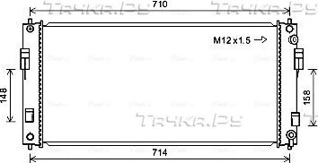 Радиатор охлаждения двигателя AVA. Артикул DN2391
