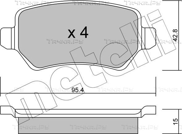 Тормозные колодки Metelli. Артикул 22-0542-1
