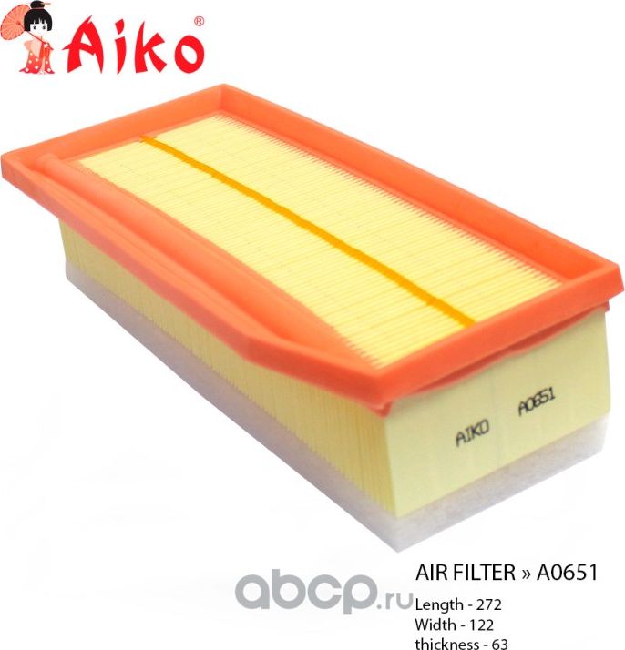 Фильтр воздушный A0651 (Aiko). Артикул A0651