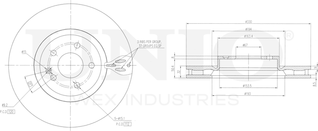 Диск тормозной (Unio). Артикул BRD-20527
