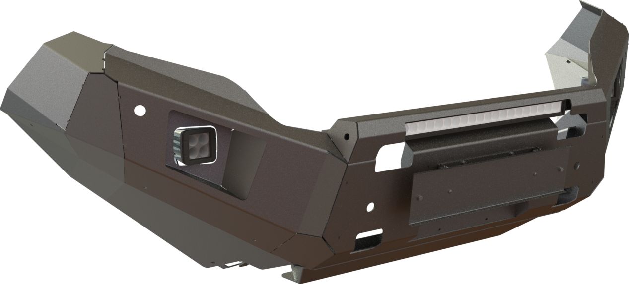 Бампер силовой передний STC тип Revo для Toyota Land Cruiser Prado 150 2009-2013 с защитной дугой, противотуманными фарами и балкой дальнего света. Артикул STC-TLCP150-BFR-C1-L1L4