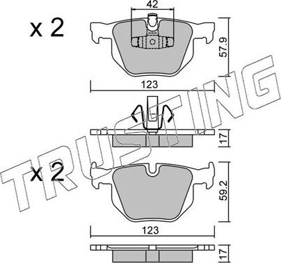 Тормозные колодки Trusting задние для BMW 3 V (E90/E91/E92/E93) 2005-2013. Артикул 659.0