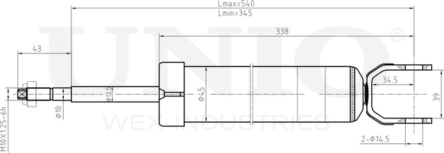 Амортизатор подвески (Unio). Артикул SAB-10477