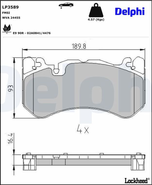 Тормозные колодки Delphi (Low-Metallic). Артикул LP3589