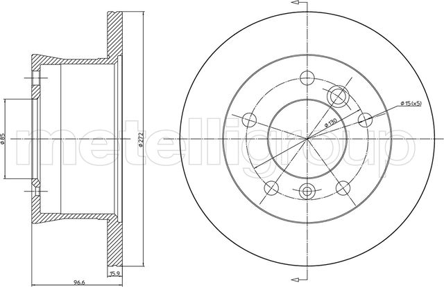 Тормозной диск Metelli. Артикул 23-0492