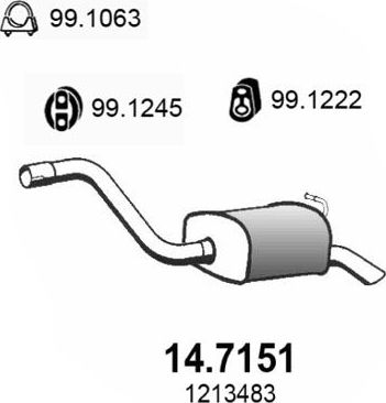 Глушитель Asso для Ford Mondeo III 2000-2007. Артикул 14.7151