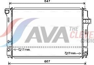 Радиатор охлаждения двигателя AVA для Toyota Yaris III 2012-2014. Артикул TO2700