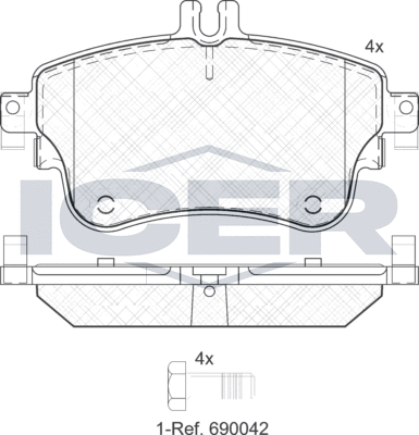 Тормозные колодки Icer. Артикул 182062