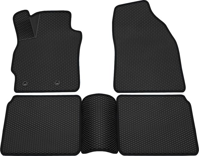 Коврики Rezkon 3D EVA Ромб резиновые для салона Toyota Corolla E180/E170 2013-2019 Черный кант. Артикул 9234015201