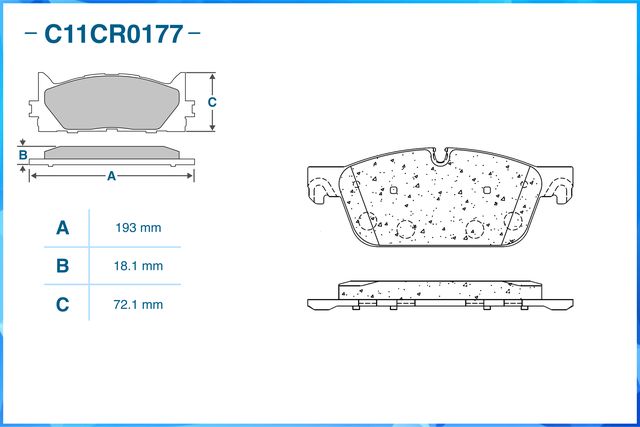 Колодки тормозные передние (Low Metallic) (Cworks). Артикул C11CR0177