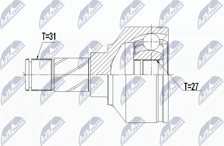 Шрус внутренний (граната) NTY. Артикул NPW-VV-106