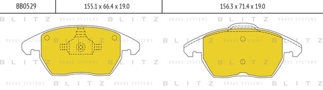 Колодки тормозные PSA C4/307 04- перед. (Blitz). Артикул BB0529