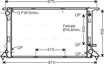 Радиатор охлаждения двигателя AVA. Артикул AIA2309