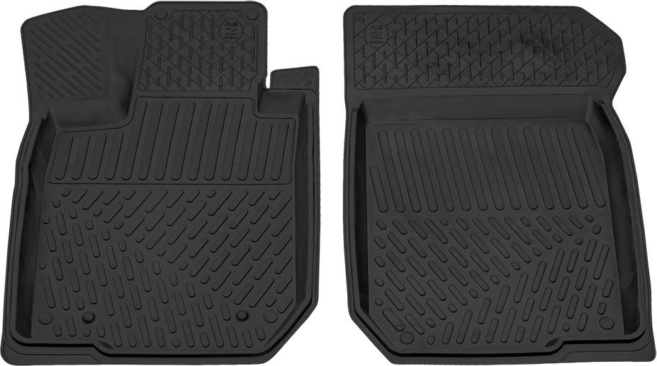 Коврики Rezkon резиновые передние для салона Renault Sandero 2009-2013. Артикул 1529025100