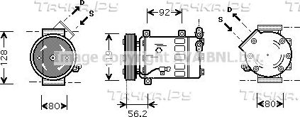 Компрессор кондиционера AVA для Citroen Xsara Picasso 2000-2012. Артикул CNAK237