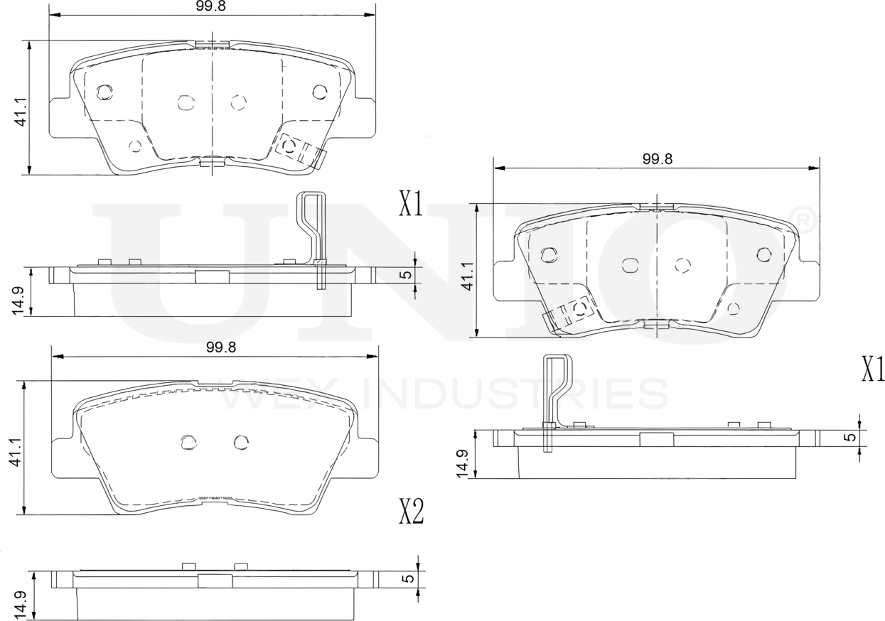 Колодки тормозные дисковые, комплект (Unio). Артикул BRP-20246