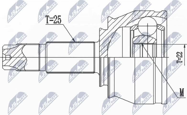 Шрус внутренний (граната) NTY. Артикул NPZ-CT-024
