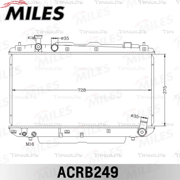 Радиатор охлаждения двигателя Miles (алюминий). Артикул ACRB249