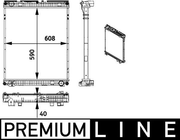 Радиатор охлаждения двигателя Mahle Premium для MAN TGL 2005-2026. Артикул CR 771 000P