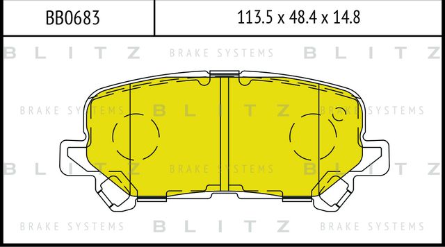 Колодки тормозные дисковые задние (Blitz). Артикул BB0683