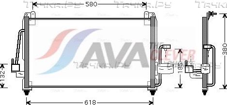 Радиатор кондиционера (конденсатор) AVA (алюминий) для Daewoo Nubira II 1999-2002. Артикул DW5040