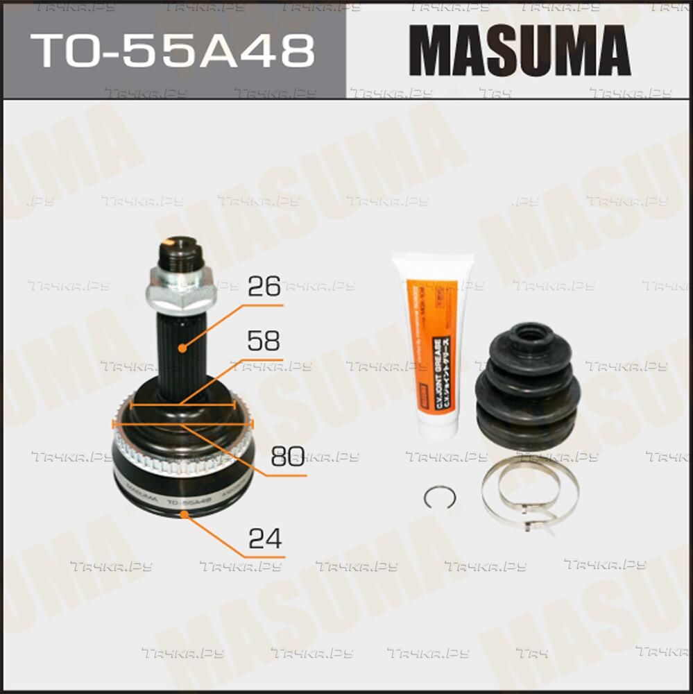 Шрус наружный (граната) Masuma передний левый для Toyota Corolla E120, E130 2001-2006. Артикул TO-55A48
