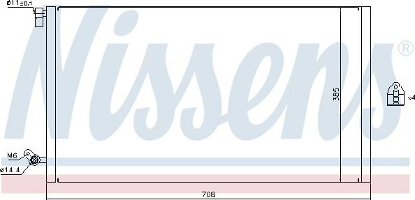 Радиатор кондиционера (конденсатор) Nissens (алюминий). Артикул 940187