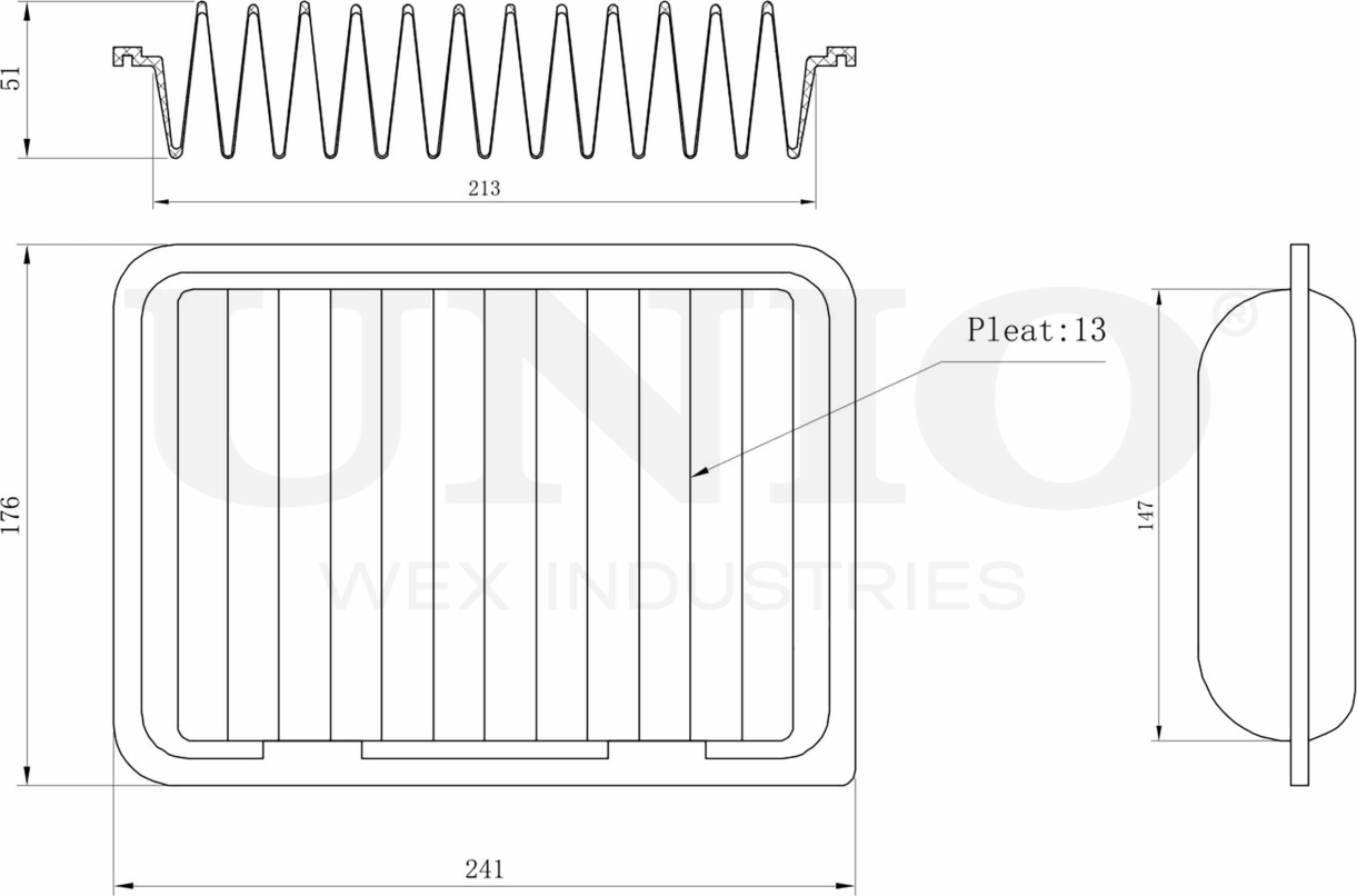 Фильтр воздушный (Unio). Артикул FLT-10016