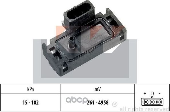 Датчик давления воздуха, высотный корректор Датчик, давление во впускном газопр (Facet) Facet. Артикул 493001