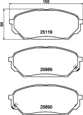 Тормозные колодки Nisshinbo. Артикул NP6086