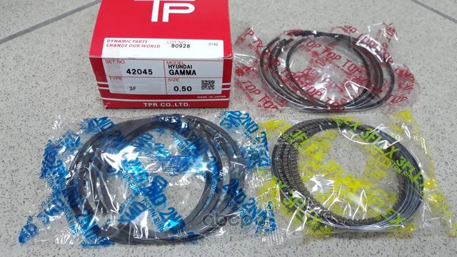 Кольца поршневые Hyundai G4FC d77.0+0.50 (1.2-1.2-2.0) TP TPR 42045050. Артикул 42045050