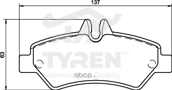 Дисковые тормозные колодки (Tyren). Артикул TYR1215551