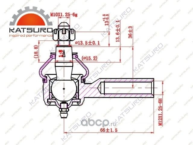 НАКОНЕЧНИК РУЛЕВОЙ ТЯГИ (Katsuro). Артикул KAT0922MIT