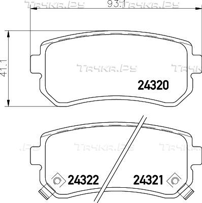Тормозные колодки Mintex задние для Kia Sportage II 2004-2010. Артикул MDB2734