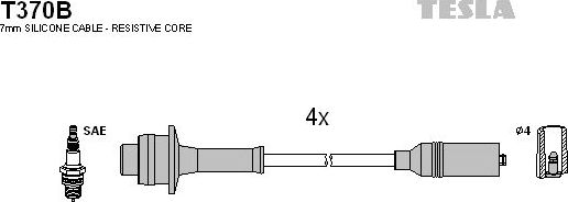 Высоковольтные провода (провода зажигания) (комплект) Tesla. Артикул T370B