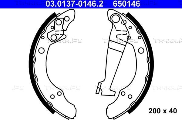 Тормозные колодки ATE задние для Volkswagen Passat B2 1980-1988. Артикул 03.0137-0146.2