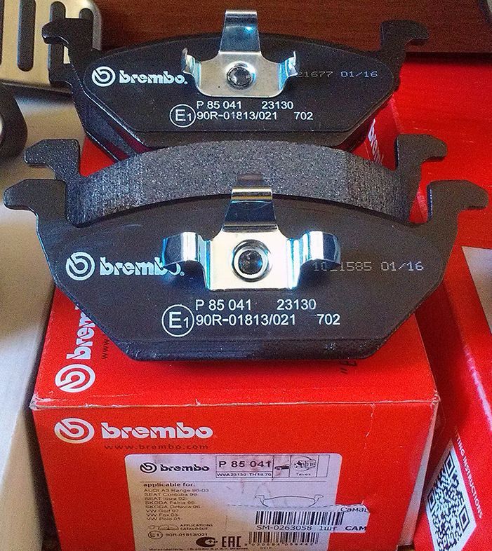 Тормозные колодки Brembo передние для Audi A3 I (8L) 1996-1999. Артикул P 85 041