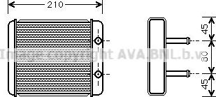Радиатор отопителя (печки) AVA. Артикул KA6008
