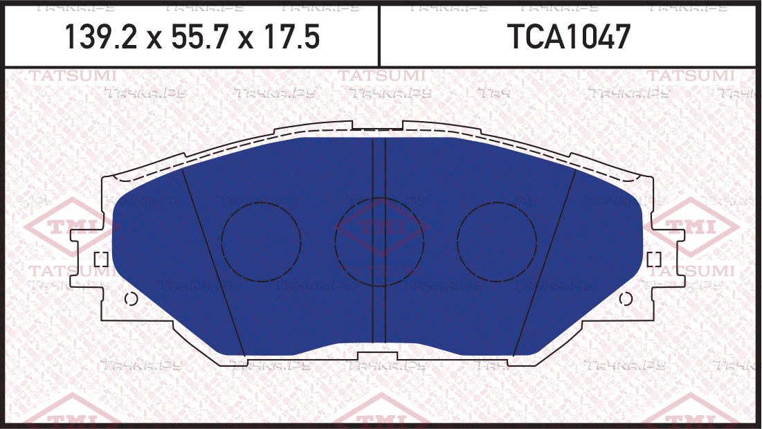 Колодки тормозные TOYOTA RAV4/COROLLA/AURIS 05- перед. (Tatsumi). Артикул TCA1047