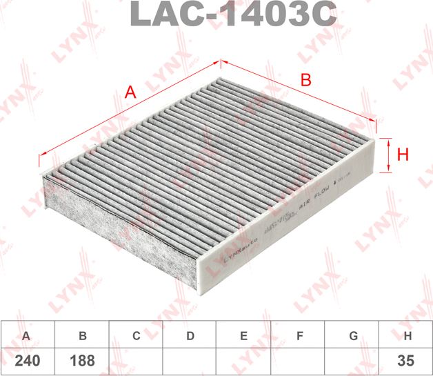 Салонный фильтр LYNXauto. Артикул LAC-1403C