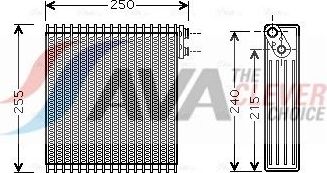 Испаритель кондиционера AVA (алюминий) для Toyota Yaris Verso 1999-2005. Артикул TOV389