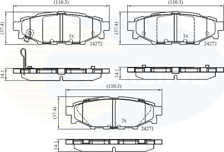 Тормозные колодки Comline Comline задние для Subaru Impreza III 2008-2014. Артикул CBP36052