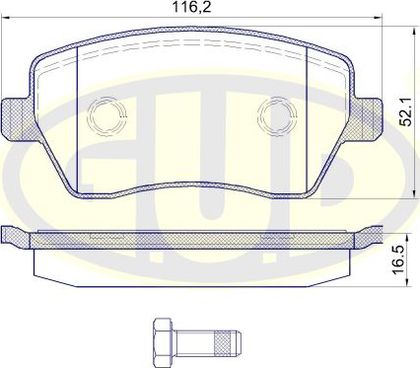 Тормозные колодки G.U.D. передние для Fiat Sedici 2006-2014. Артикул GBP880106