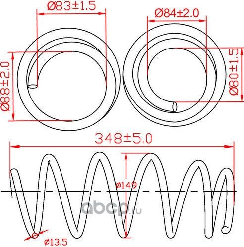 Пружина подв. перед Audi A3 Sb/Seat Altea/Toledo III/Skoda Octavia/Superb/Yeti, (Zikmar). Артикул Z48010R