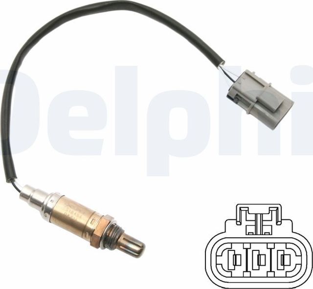Лямбда-зонд (кислородный датчик) Delphi для Nissan 100NX 1993-1994. Артикул ES10456-12B1