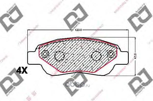 Колодки тормозные дисковые (DJ Parts). Артикул BP1634