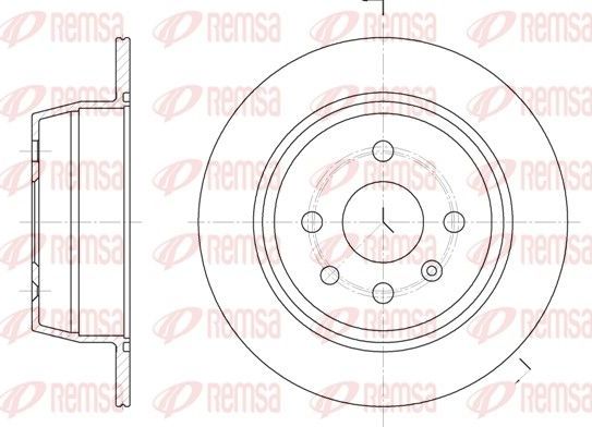 Тормозной диск Remsa задний для Saab 9-5 I 1997-2009. Артикул 6207.00