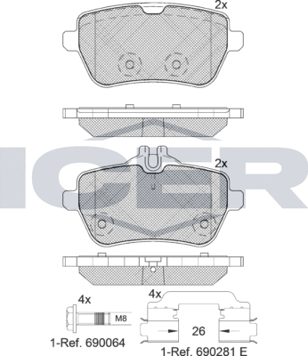 Тормозные колодки Icer. Артикул 182076-400