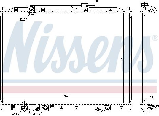 Радиатор охлаждения двигателя Nissens. Артикул 68151